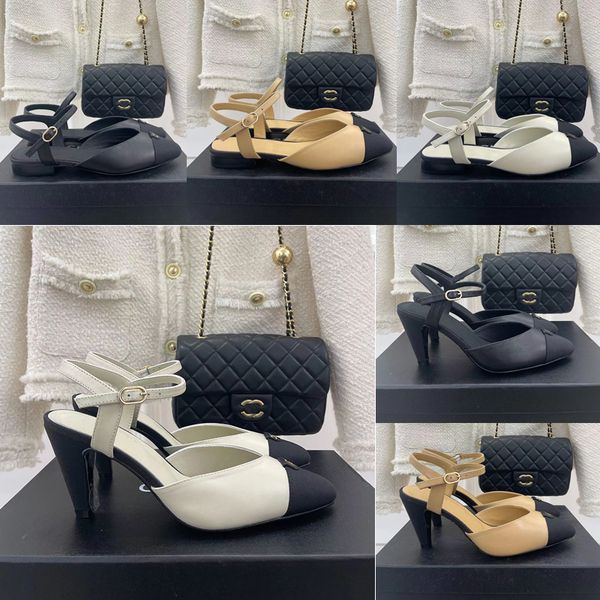 

2022 designer pointed toe catwalk sandals womens luxury fashion leather black white brown after strappy hollow out shoes lady covered toe sh