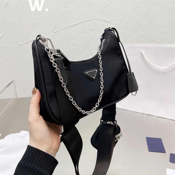 

luxury designer handbag nylon messenger bag classic three-piece suit ladies underarm shoulder wallet fashion retro star cross body170f