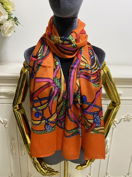 

women's scarf goodquality 100% silk material print pattern thin and soft long scarves for women size 180cm - 65cm, Blue;gray