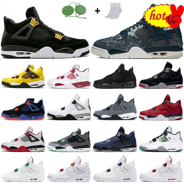 

2023 high basketball shoesretro style basketball shoes aj 4 4s mens womens obsidian unc fearless turbo green bac