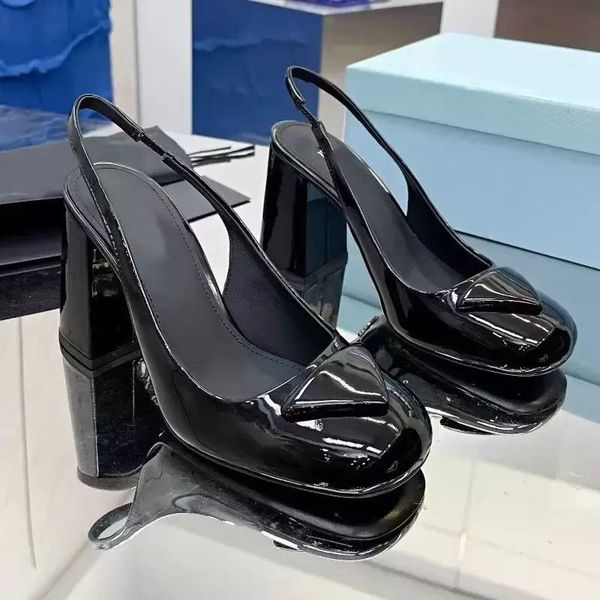 

2022 new leather platform sandals women shoes strap high heels sandals lady shoes pumps original leather size35-40 high quality, Black