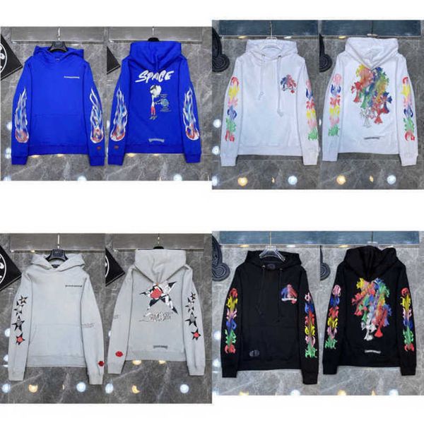 

luxury men's fashion jackets sweatshirts men women classic hoodies ch zipper hooded sweater designer cross pullover sanskrit hoodie cas, Black;brown