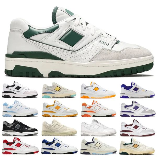 

with box new b550 550 running shoes men women white green grey cream black blue unc bb550 navy purple shadow rich paul burgundy cyan mens tr