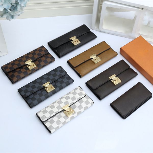 

fashion designer card holder men women wallets pu genuine leather purses female clutch ladies long purse with box 3043, Red;black