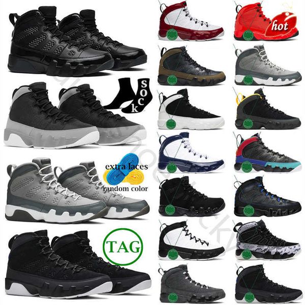 

og shoes outdoor shoes sandals jumpman 9 og men 9s fir red particle grey racer university blue gold bred patent anthracite, Black