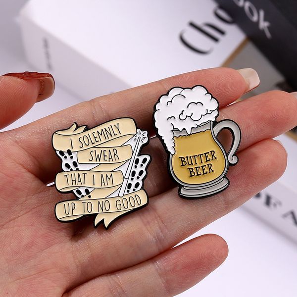 

cute brooches pin for women kids letter bottle vintage fahsion jewelry shirt coat dress bag decor metal enamel pin accessories, Gray