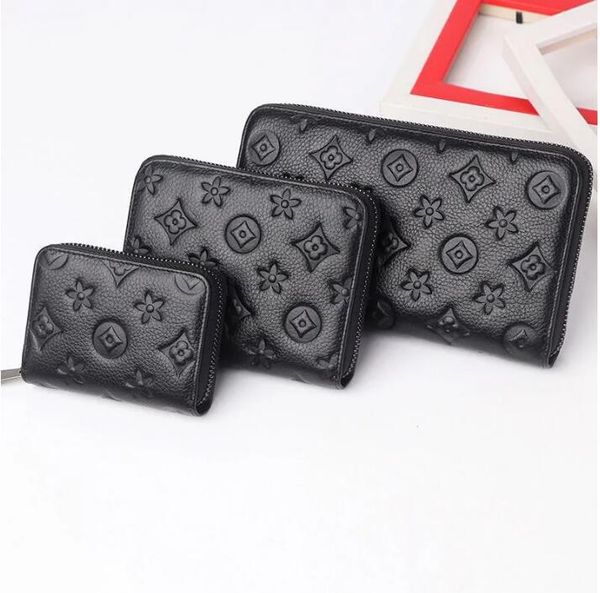 

2021 fashion flowers designer zipper wallets luxurys men women leather bags classic letters coin purse original box plaid card holder #m6001, Red;black