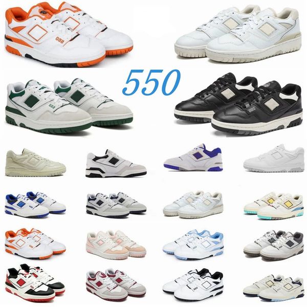 

with box new b550 550 running shoes men women white green grey cream black blue unc bb550 navy purple shadow rich paul burgundy cyan mens tr