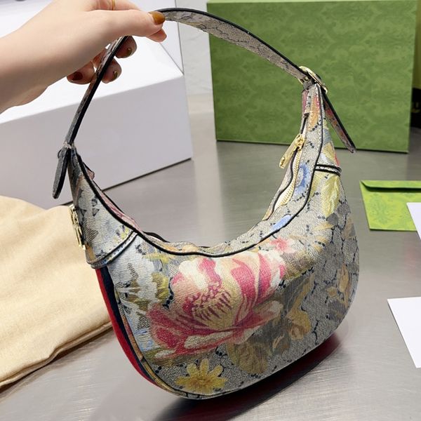 

mini shoulder bag floral printed handbag crossbody purse subaxillary bags canvas classic letter printed bottom green red striped zipper wall