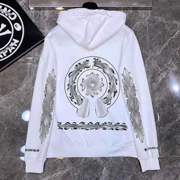 

men's fashion luxury sweatshirts jackets hoodies men women designer boy sanskrit print sweater zipper hooded cross pullover hoodie casu, Black