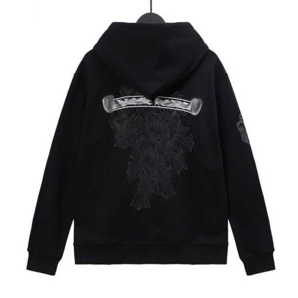 

jackets men's fashion luxury sweatshirts men women classic hoodies ch zipper hooded sweater designer cross pullover sanskrit hoodie cas, Black