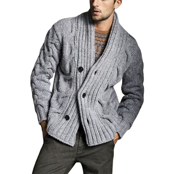 

ebaihui men spring autumn sweater cardigan jacket 2023 new long sleeve twist knitted coat trendy male gentleman clothes, White;black
