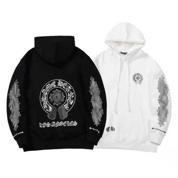 

jackets luxury fashion mens sweatshirts designer hoodies ch men women zipper cross scroll simple hooded sweater pullover hoodie casual coat, Black