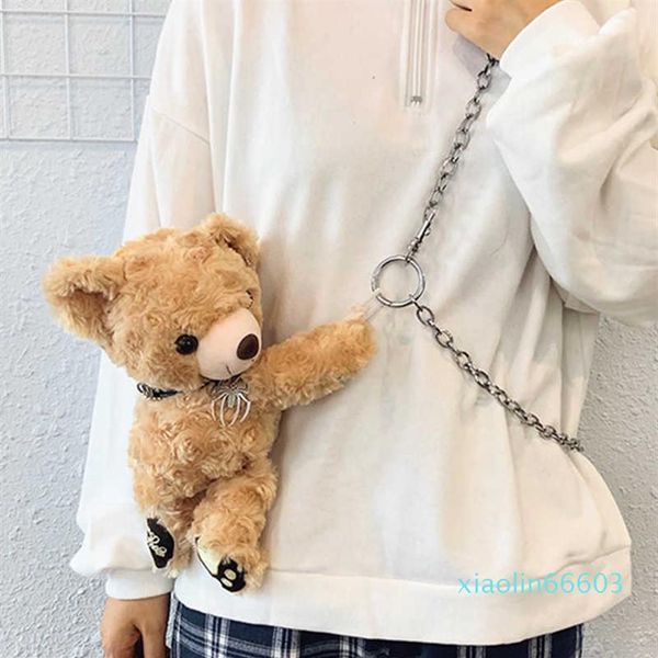 

handbags s net red bouncing little bear messenger bag ins creative teddy chain plush korean version one shoulder265c