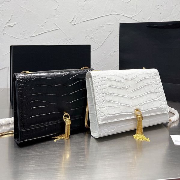 

9a quality designer kate bag woc cowhide leather ladies luxury fashion shoulder crossbody tote handbag gold chain alligator smooth patent le