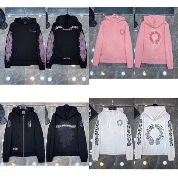 

fashion mens jackets luxury sweatshirts designer hoodies men women zipper cross scroll simple hooded sweater pullover hoodie casual coat ja, Black