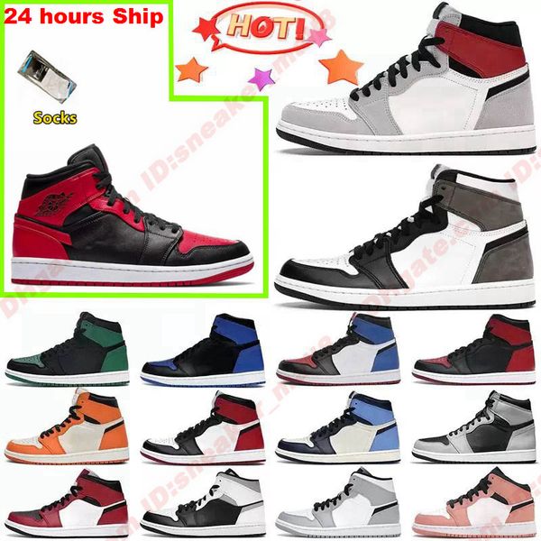 

jumpman 1 1s mid shoes high strap sneaker baby kids toddler basketball obsidian chicago boys girls children youth elastic buckle sport train, Black