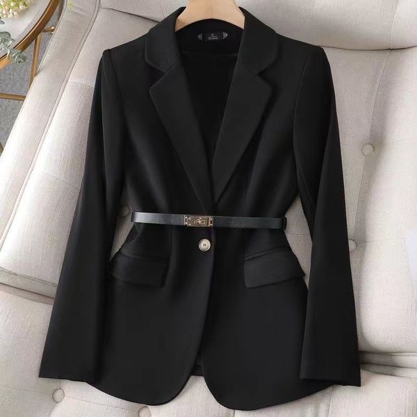 

womens suits & blazers tide brand high-quality retro fashion designer pure color series suit jacket a grain of buckle slim plus size women&#, White;black