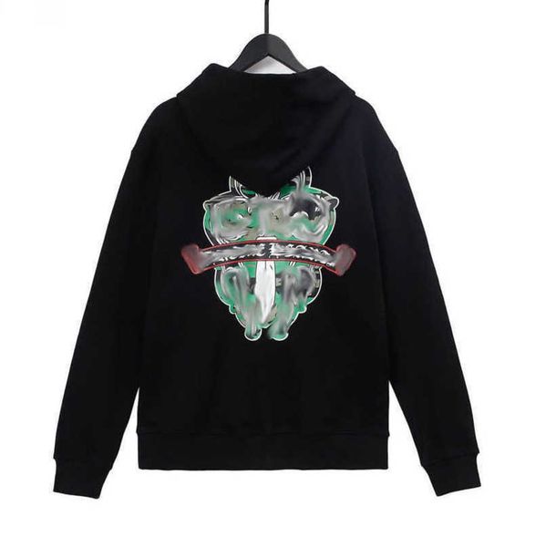 

sweatshirts luxury men's fashion jackets ch hoodies men women designer boy sanskrit print sweater zipper hooded cross pullover hoodie c, Black