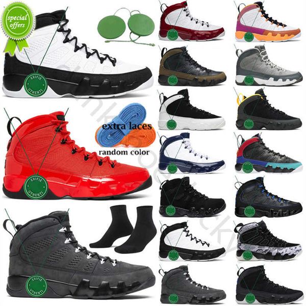 

2023 jumpman 9 9s basketball shoes men fir chile red particle cool grey racer university blue gold bred patent anthracite, Black