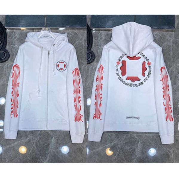 

luxury fashion men's sweatshirts jackets hoodies men women designer boy sanskrit print sweater zipper hooded cross pullover hoodie casu, Black