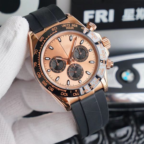 

mans watch designer luxury watches ceramic ring automatic gold watchs size 41mm stainless steel case rubber strap waterproof sapphire glass, Slivery;brown