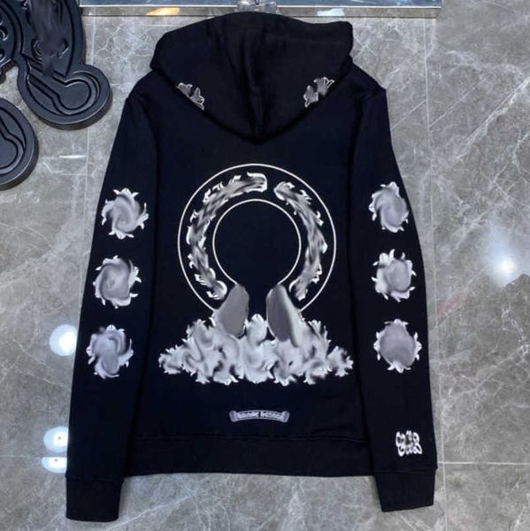 

mens jackets fashion luxury sweatshirts designer hoodies men women zipper cross scroll simple hooded sweater pullover hoodie casual coat ja, Black