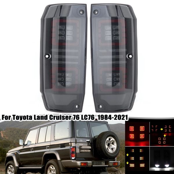 

2pcs car tuning taillights for toyota land cruiser 76 lc76 1984-2021 warning brake fog lamp turn signal light