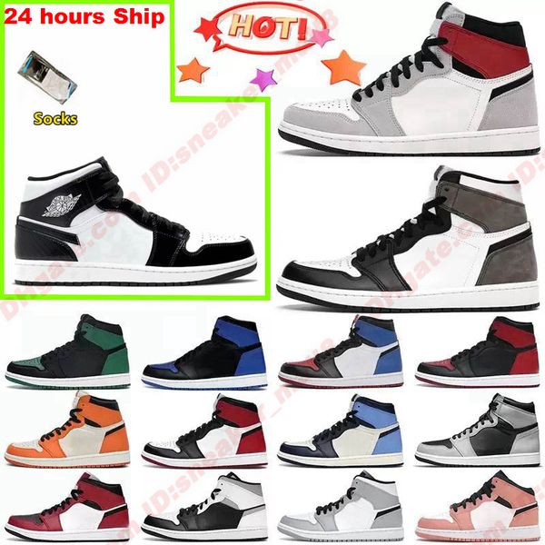 

jumpman 1 1s men shoes women baksetball bred patent brotherhood bordeaux particle grey light bone chicago obsidian fragment shadow mens hoco, Black