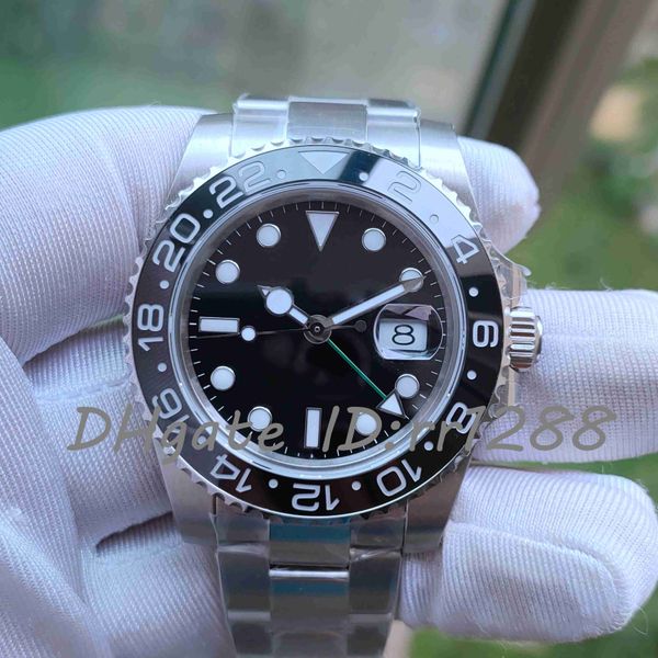 

bp factory gmt men's watches v2 126710 black ceramic bezel 40mm super luminous calendar cal.2813 movement mechanical automatic men&#039, Slivery;brown