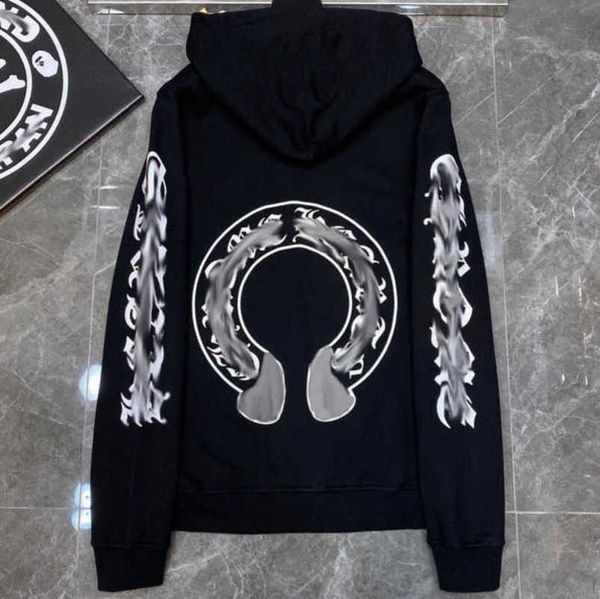 

luxury fashion mens jackets sweatshirts designer hoodies ch men women zipper cross scroll simple hooded sweater pullover hoodie casual coat, Black;brown