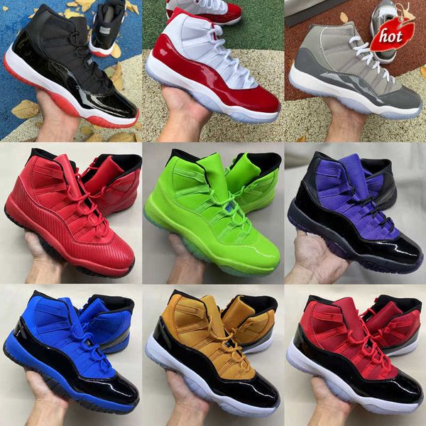 

og basketball shoes jumpman 11 cherry medium olive gym red chicago velvet midnigh navy unc royal blue 11s cool grey xi space jam bred women, Black