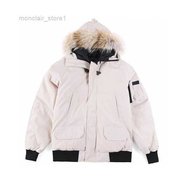 

canada winter men parka camouflage chilliwack bomber outerwear fur hooded fourrure manteaus goose down jacket coyote collar coat hiver 2 9bx, Black