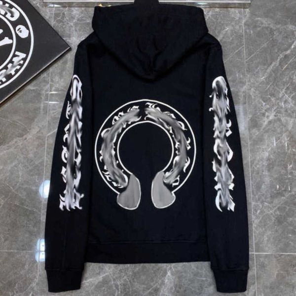 

mens jackets luxury fashion sweatshirts designer hoodies ch men women zipper cross scroll simple hooded sweater pullover hoodie casual coat, Black;brown