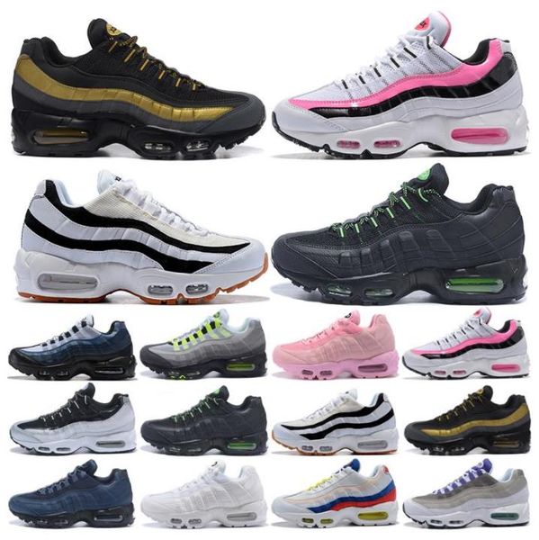 

95 airmax running shoes men women triple black white og neon light blue solar red smoke grey midnight navy mens trainers outdoor sneakers