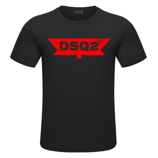 

cotton twill fabric dsq men's t-shirt short sleeve daily loose print couple versatile fashion top, White;black
