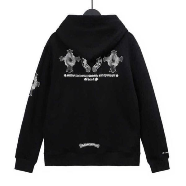 

men's fashion luxury sweatshirts jackets men women classic hoodies ch zipper hooded sweater designer cross pullover sanskrit hoodie cas, Black;brown