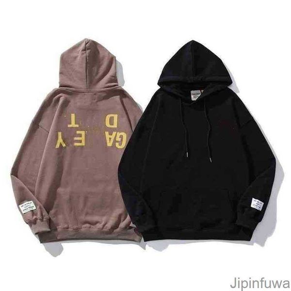 

men's hoodies galleryes sweatshirts 2022 american fashion brand gary dept inverted printed cotton women's casual hoody xyyc, Black