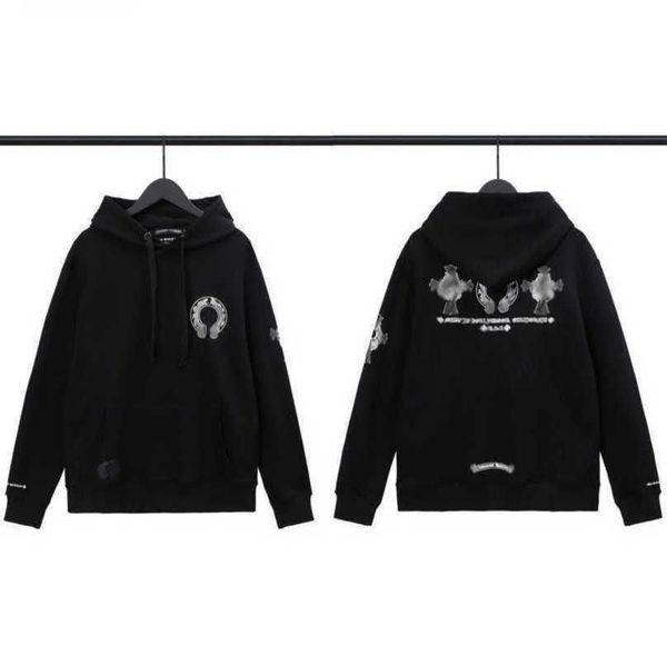 

fashion luxury men's sweatshirts jackets men women classic hoodies ch zipper hooded sweater designer cross pullover sanskrit hoodie cas, Black