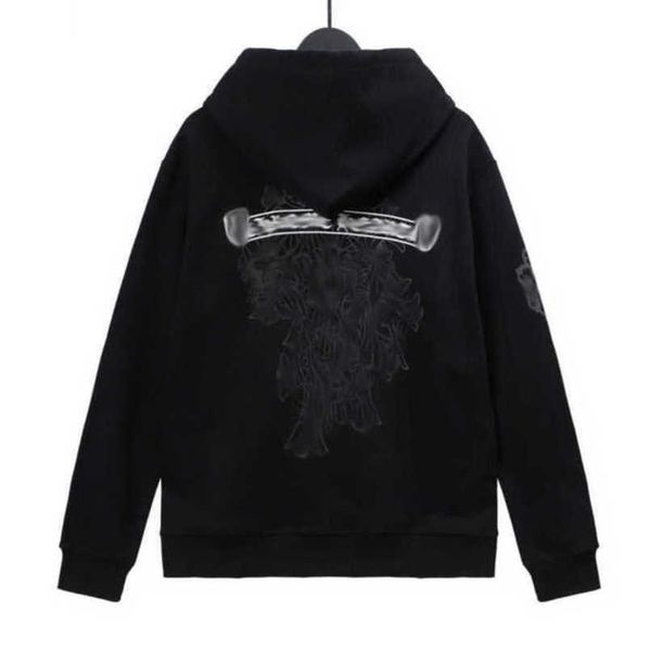 

fashion men's luxury jackets sweatshirts men women classic hoodies ch zipper hooded sweater designer cross pullover sanskrit hoodie cas, Black;brown
