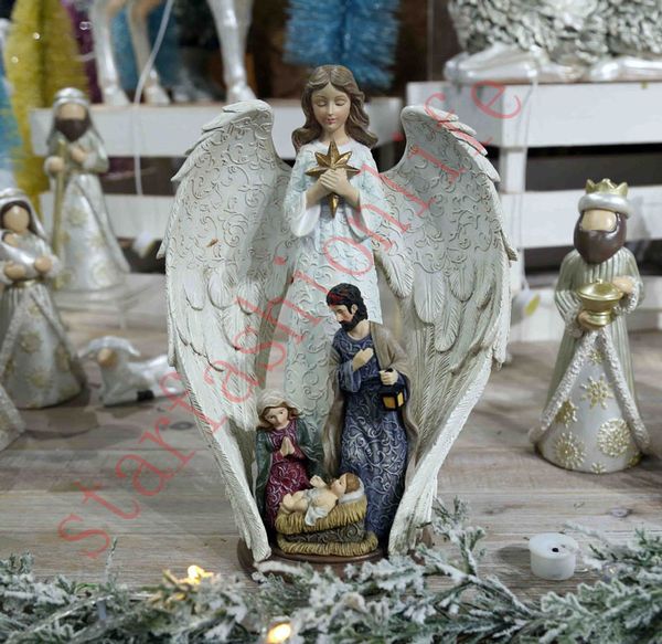 

decor arts and crafts resin color relief pattern effect angel wings figure family combination desktop