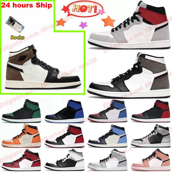 

jumpman 1 1s mens shoes basketball sneakers yellow toe rebellionaire bred patent dark mocha marina blue bubble gum obsidian shadow men women, Black