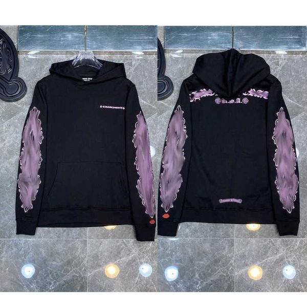

fashion luxury mens jackets sweatshirts designer hoodies ch men women zipper cross scroll simple hooded sweater pullover hoodie casual coat, Black