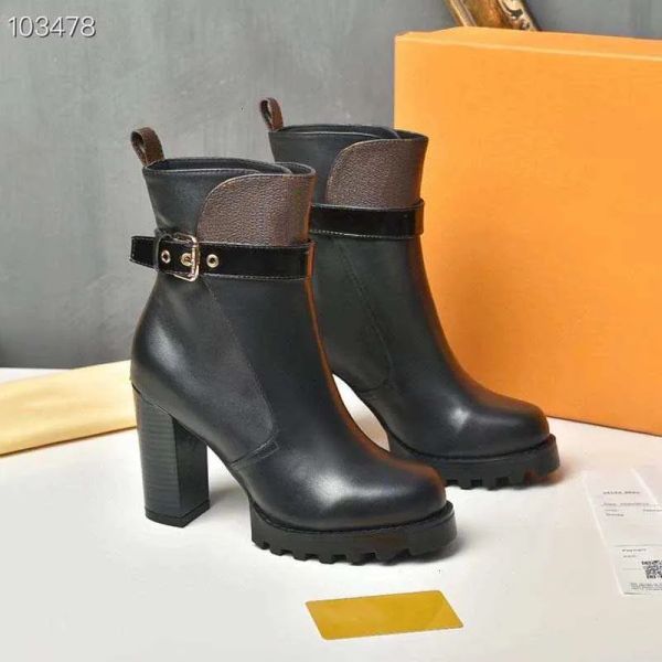 

women designer boots ankle boot classic pattern leopard printing real leather shoes fashion shoe winter fall, Black