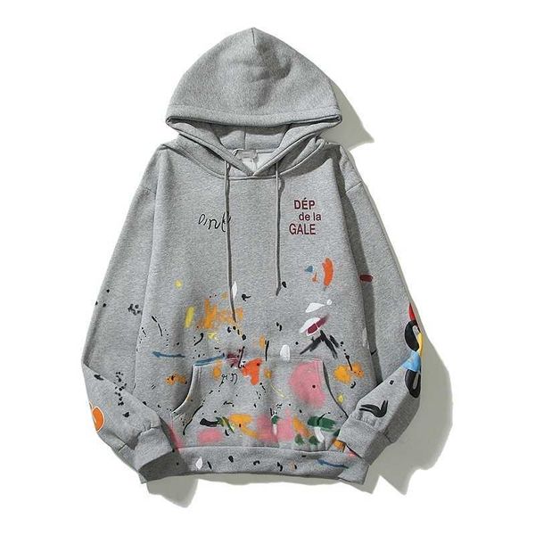 

designer american mens galleryes streetwear depts hoodies sweater fashion womens loose long sleeve clothing high street printed clothes ick, Black