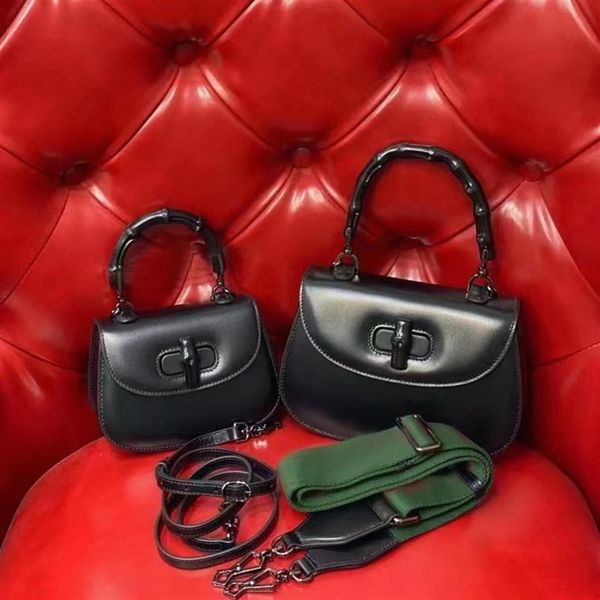 

bamboo handbag luxury designer cross body bags women messenger shoulder bag genuine leather flap fashion plain satchel lady handba196k