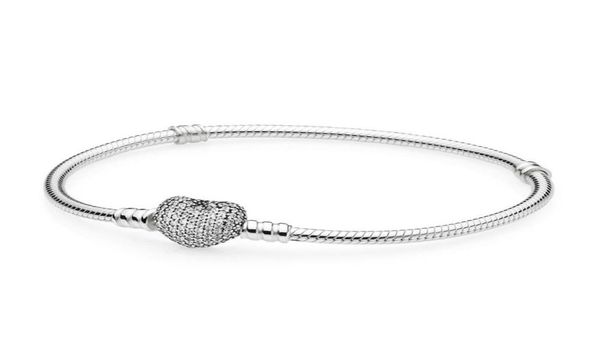 

1pcs drop crystal bracelets with zircon silver bangle fits pandora snake chain women girl gifts br0074854987, Golden;silver