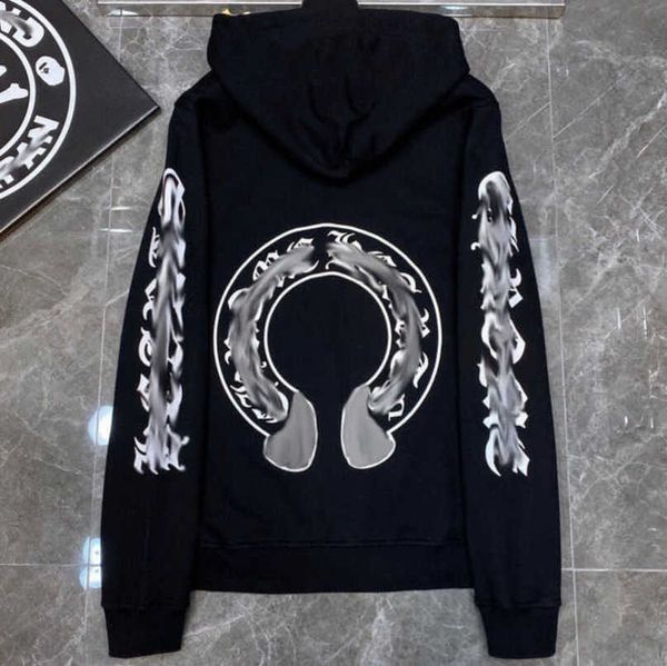 

luxury mens jackets fashion sweatshirts designer hoodies ch men women zipper cross scroll simple hooded sweater pullover hoodie casual coat, Black
