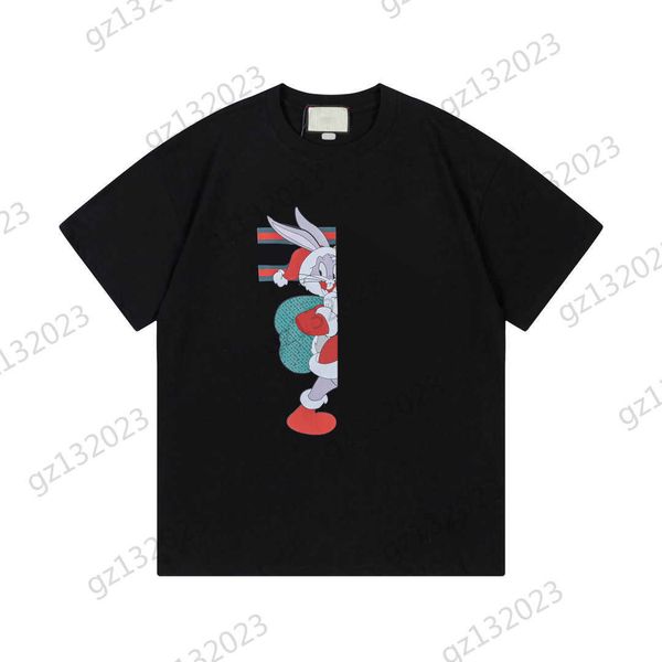 

womens clothes t-shirts christmas rabbit print short sleeves t-shirt thread round neck loose pullover tees casual joker women clothes, White