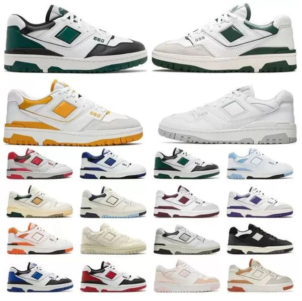 

with box new b550 550 running shoes men women white green grey cream black blue unc bb550 navy purple shadow rich paul burgundy cyan mens tr